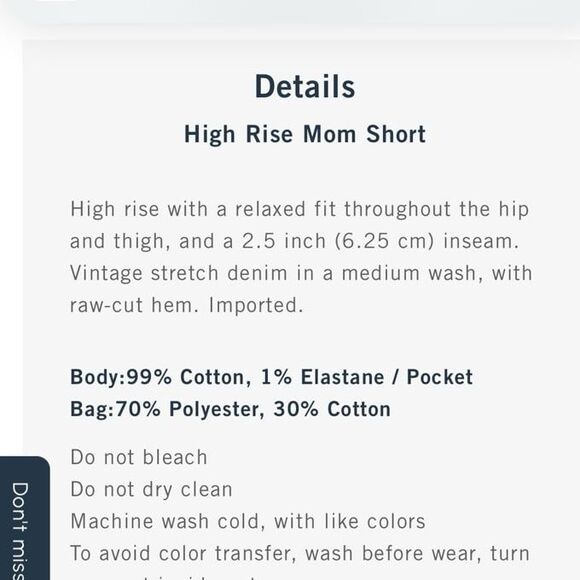 Abercrombie & Fitch High Rise Mom Shorts NWT - Picture 8 of 8